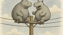 Witz: Sitzen zwei Nilpferde auf einem Strommast...