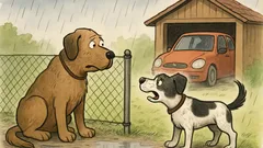 Witz: Zwei Hunde reden am Gartenzaun