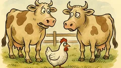 Witz: Eine Kuh fragt die andere …