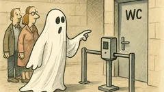 Witz: Ein Gespenst steht vor der Wand