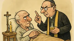 Witz: Ein Priester spendet die letzte Ölung