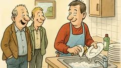 Witz: Jörg muss öfter Geschirr abwaschen