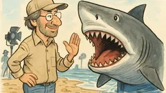Witz: Spielberg sieht den Hai und staunt