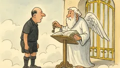 Witz: Ein Schiedsrichter klopft an die Himmelspforte