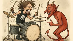 Witz: Ein Death-Metal-Schlagzeuger spielt so schnell