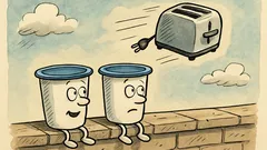 Witz: Sitzen zwei Joghurtbecher auf einer Mauer