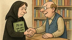 Witz: Eine trauernde Frau betritt die Buchhandlung