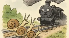 Witz: Drei Schnecken auf den Bahngleisen