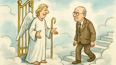 Witz: Gusenbauer stirbt und kommt in den Himmel