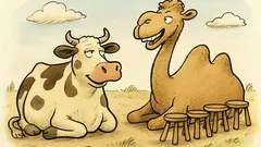 Witz: Eine Kuh und ein Kamel liegen...