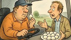 Witz: Ein Fernfahrer verdrückt 30 Soleier