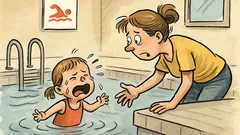 Witz: Daniela soll schon schwimmen lernen