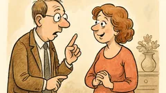 Witz: Ein Sprachlehrer fragt seine Frau