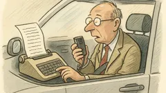 Witz: Im Auto-Diktiergerät meldet sich der Schriftsatz