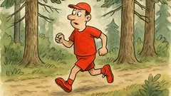 Witz: Was ist blau und läuft im Wald?