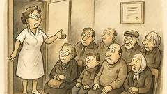 Witz: Die Sprechstundenhilfe kommt ins Wartezimmer