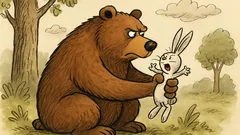 Witz: Ein Bär hat ein Häschen gefangen
