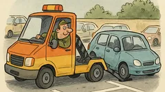 Witz: „Ich brauche doch kein Parkprogramm beim Transport.“