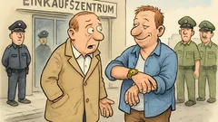 Witz: Aber was für eine protzige Uhr!