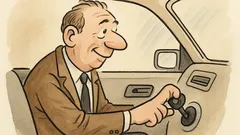 Witz: Ein Fahrer entdeckt den Fensterheber