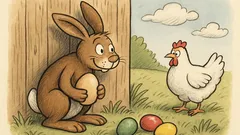 Witz: Jedes Jahr klaut der Hase Eier