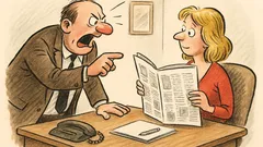 Witz: Der Chef schreit seine Sekretärin an