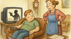 Witz: Verwöhnter Gottfried schaut einen Krimi