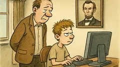 Witz: Der Vater schimpft über Computerzeit