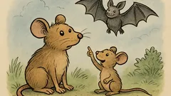 Witz: Eine kleine Maus sieht eine Fledermaus