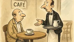 Witz: Im Café bestellt ein Gast Kaffee