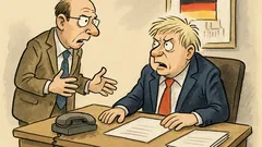 Witz: Ein Berater stürmt zum Premierminister