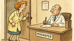 Witz: Eine Dame kommt zum Psychiater