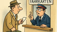 Witz: Huber verlangt eine Fahrkarte nach Oldenburg